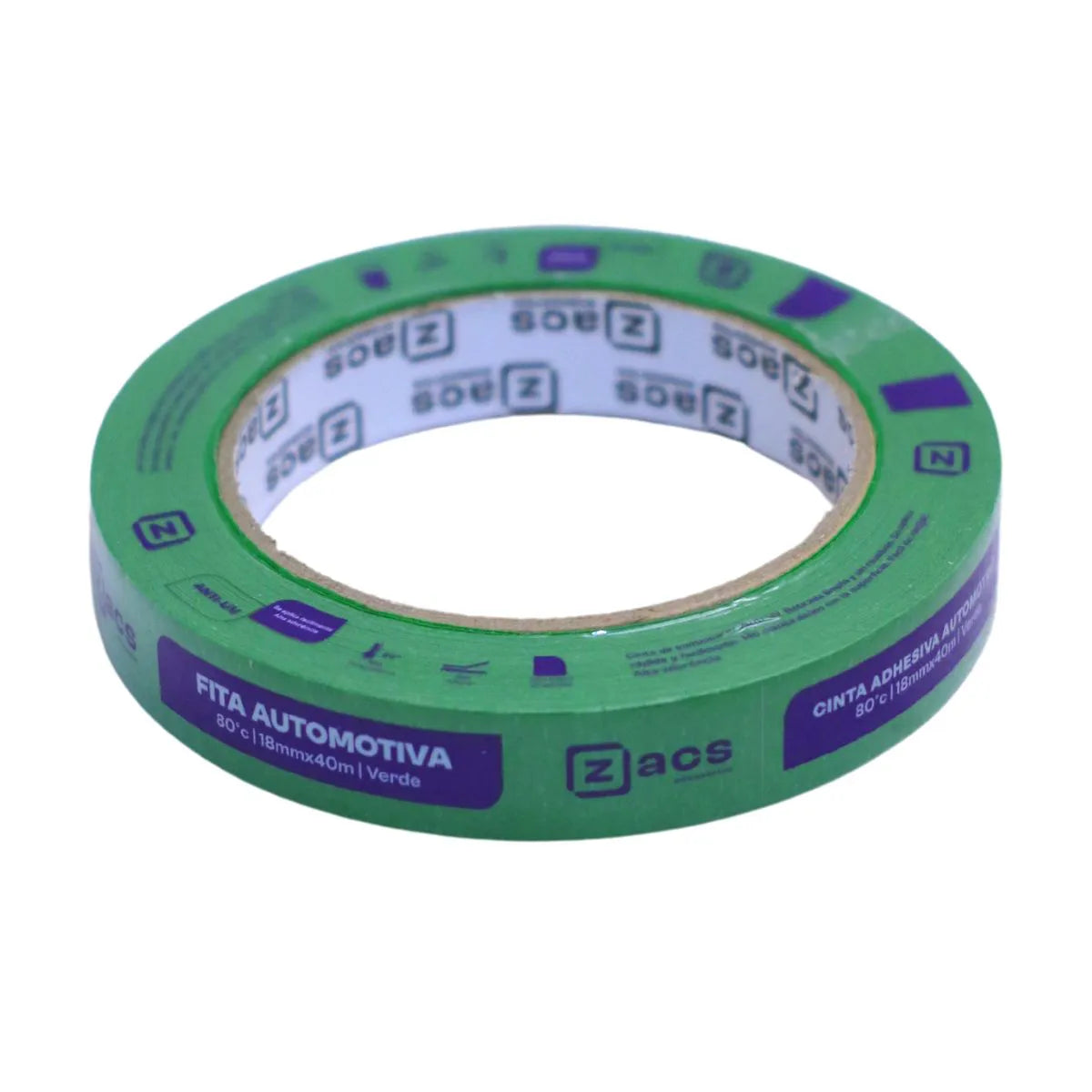 FITA AUTOMOTIVA 80.C 18MMX40M VERDE ZACS